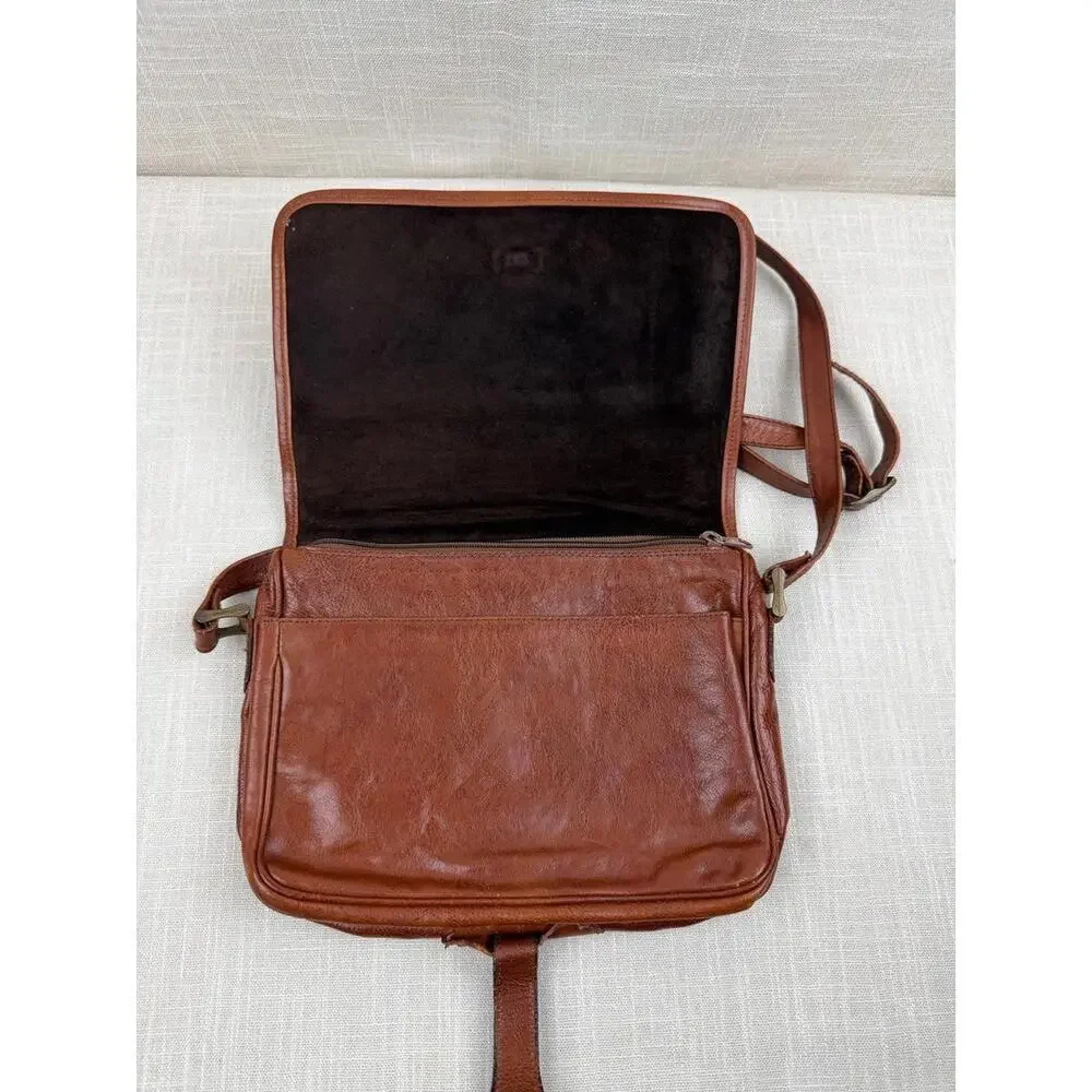 Vintage Brown Leather‎ Womens Shoulder Bag - Picture 7 of 9